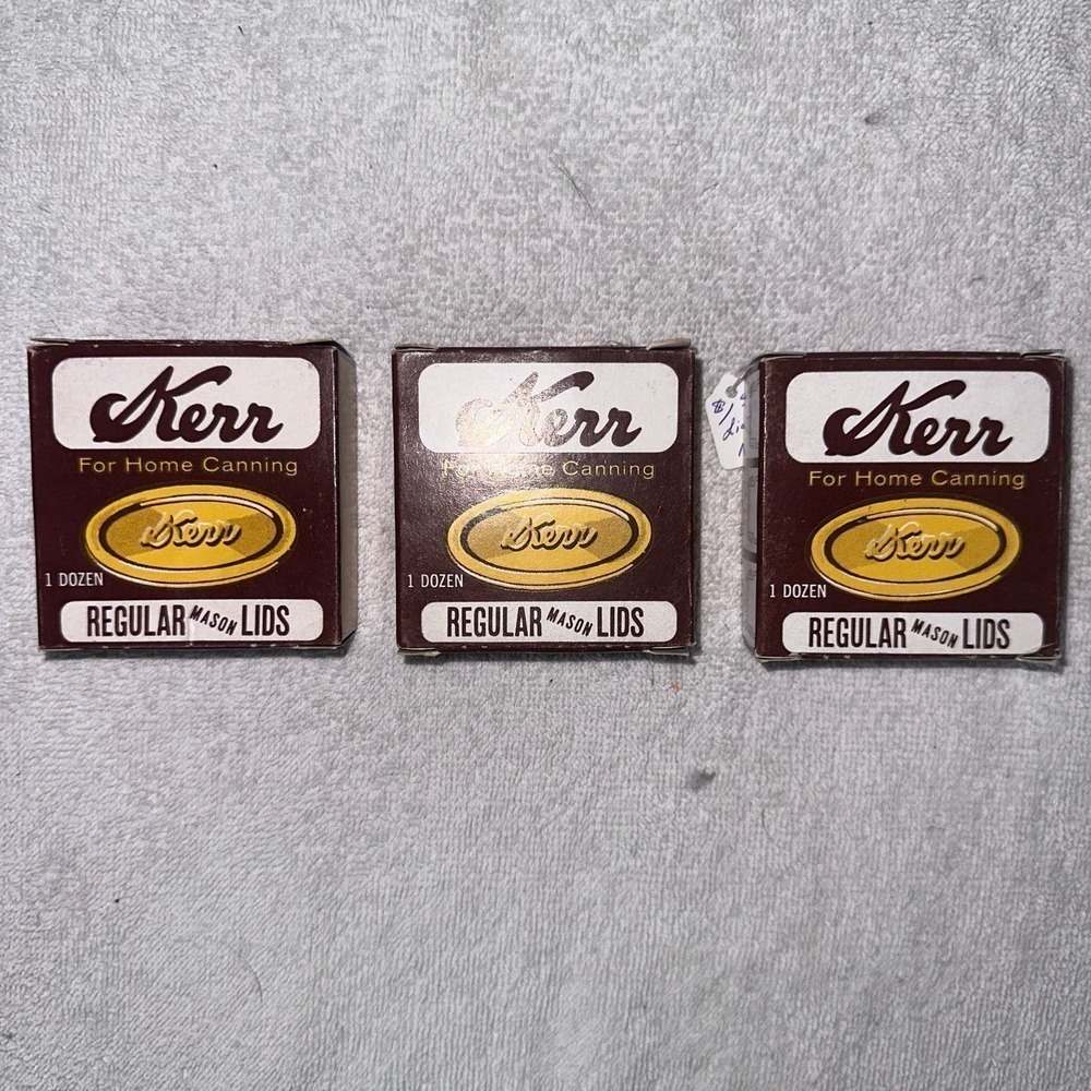 NOS Vintage  Kerr Canning Lid Regular Mouth Mason Jar Set of 3 Boxes